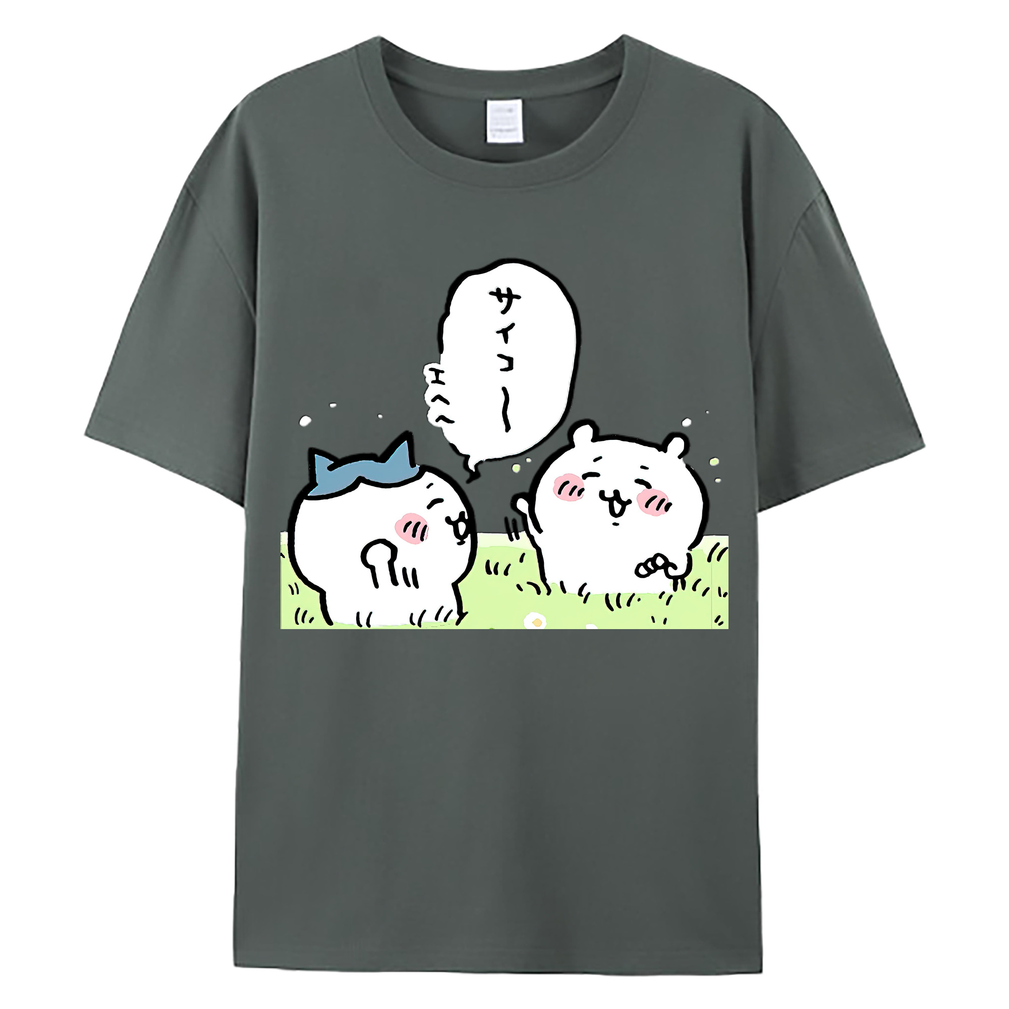 （画像用） ちいかわ ちいかわ Chii-kawa chiikawa 綿100％ メンズ半袖Tシャツ｜肌触りやわらか＆通気性